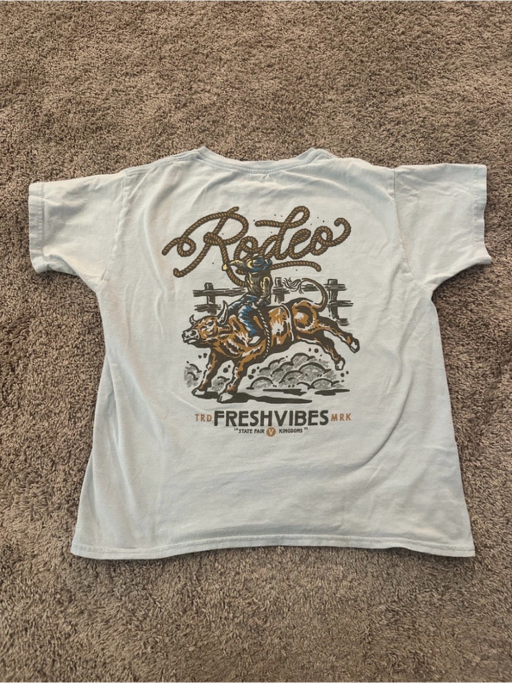 Fresh Vibes Boys Large Rodeo Bull Rider Western Graphic T-Shirt
